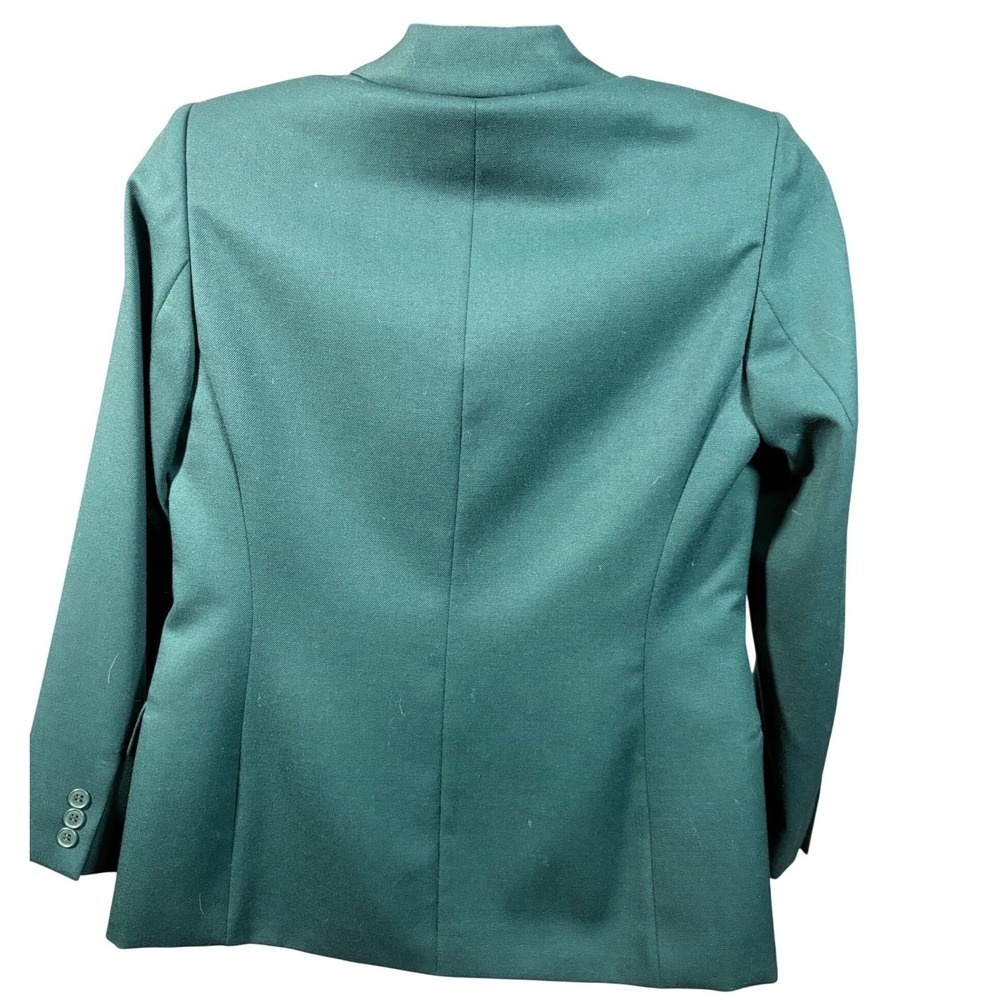 Pendleton Virgin Wool Blazer Dark Green Tailored Jacket Petite 4 - Picture 2 of 8